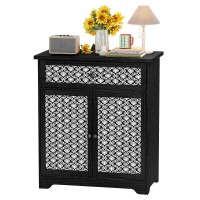 Buffet Sideboard Cabinet with Drawer & Storage, Accent Storage Cabinet with Patterned Doors for Home, Living Room, Kitchen, Entryway - SC04 Buffet Sideboard Cabinet with Drawer & Storage, Accent Storage Cabinet with Patterned Doors for Home, Living Room, Kitchen, Entryway - SC04