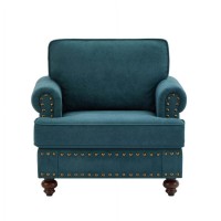 Single-Seat Sofa Chair with Rolled Arms and Nailhead Trim, Velvet Upholstered Accent Armchair with Wooden Legs, Deep Teal Lounge Chair for Living Room Bedroom Model W1708135965 Single-Seat Sofa Chair with Rolled Arms and Nailhead Trim, Velvet Upholstered Accent Armchair with Wooden Legs, Deep Teal Lounge Chair for Living Room Bedroom Model W1708135965