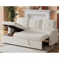 Modern 3-in-1 Convertible Sofa Bed Convertible Sofa Bed with Storage Chaise Reversible L-Shaped Couch, Pull-Out Sleeper, Bouclé Fabric Apartment Living Room, Guest Room Modern 3-in-1 Convertible Sofa Bed Convertible Sofa Bed with Storage Chaise Reversible L-Shaped Couch, Pull-Out Sleeper, Bouclé Fabric Apartment Living Room, Guest Room