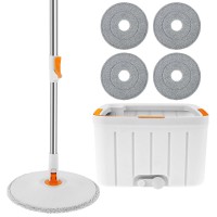 Spin Mop Bucket Set, Self Wringing Mope with 4 Microfiber Pads, Self Separation Dirty Clean Water System for Floor Cleaning, Hardwood, Laminate, Tile - WYL-801 Spin Mop Bucket Set, Self Wringing Mope with 4 Microfiber Pads, Self Separation Dirty Clean Water System for Floor Cleaning, Hardwood, Laminate, Tile - WYL-801