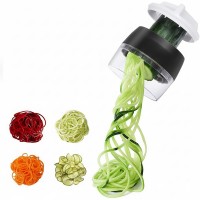 4-in-1 Vegetable Spiralizer Slicer, Handheld Veggie Noodle Maker with Stainless Steel Blades, Compact Zucchini Spaghetti Cutter for Healthy Eating – Black 4-in-1 Vegetable Spiralizer Slicer, Handheld Veggie Noodle Maker with Stainless Steel Blades, Compact Zucchini Spaghetti Cutter for Healthy Eating – Black