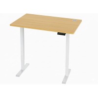 Electric Standing Desk, 140 × 60 cm Adjustable Height 73-122 cm Sit-Stand Desk with Memory Preset, Motor Lift System, Oak Woodgrain Desktop & White Frame — Ergonomic Home Office Workstation Model 140BW Electric Standing Desk, 140 × 60 cm Adjustable Height 73-122 cm Sit-Stand Desk with Memory Preset, Motor Lift System, Oak Woodgrain Desktop & White Frame — Ergonomic Home Office Workstation Model 140BW