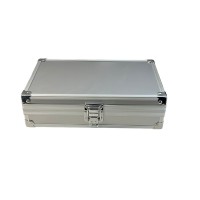 Aluminum Storage Case with Foam Insert Silver Portable Protective Box with Metal Latch, Reinforced Corners, 22 x 14 x 6 cm Tool, Collectible & Small Item Storage Aluminum Storage Case with Foam Insert Silver Portable Protective Box with Metal Latch, Reinforced Corners, 22 x 14 x 6 cm Tool, Collectible & Small Item Storage