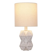 2 PCS Faux Wood Table Lamp, 40cm H White Wash Faceted Lamp for Home, Bedroom, Office - 0210621 2 PCS Faux Wood Table Lamp, 40cm H White Wash Faceted Lamp for Home, Bedroom, Office - 0210621