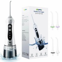 MOSPRO Electric Water Flosser, Dental Oral Irrigator with 4 Jet Tips, 3 Modes, 300ML Water Tank, USB Rechargeable for Teeth, Gums, Braces, Dental Care (White-Grey) - FC159 MOSPRO Electric Water Flosser, Dental Oral Irrigator with 4 Jet Tips, 3 Modes, 300ML Water Tank, USB Rechargeable for Teeth, Gums, Braces, Dental Care (White-Grey) - FC159