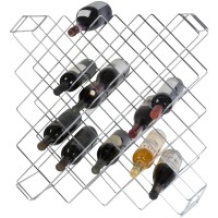 Wine Rack Module, 26.5" x 26.5" inch Commerical Wine Rack with 45 Bottle Capacity, 3.5" Compartments (Chrome) - FWBR45CH Wine Rack Module, 26.5" x 26.5" inch Commerical Wine Rack with 45 Bottle Capacity, 3.5" Compartments (Chrome) - FWBR45CH